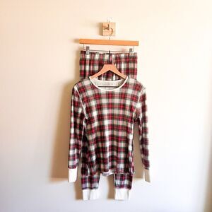 GAP Body Plaid Waffle Knit Pajama Set Size S